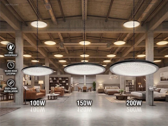 (6 x) 6 x 100w 3000k led ufo highbay slim... - afbeelding 2 van  9