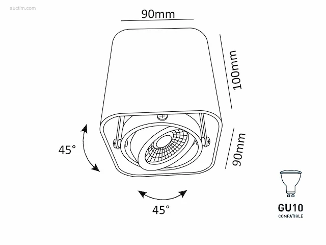 (6 x) 6 x gu10 design opbouwspot armatuur 10cm... - afbeelding 8 van  8