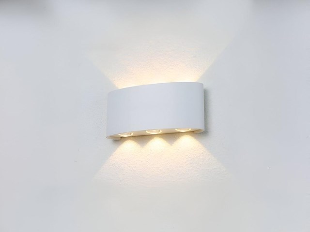 6 x 6w led ovaal wandlamp zes licht zand wit warm wit waterdicht - afbeelding 6 van  8