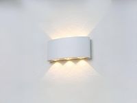 6 x 6w led ovaal wandlamp zes licht zand wit warm wit waterdicht - afbeelding 6 van  8