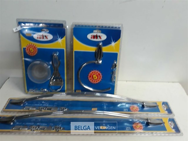 6 x badkamertoebehoren chrome 3 assorti - afbeelding 1 van  3