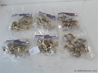 6 x beugel messing 5 stuks voor buis 22mm - afbeelding 1 van  2