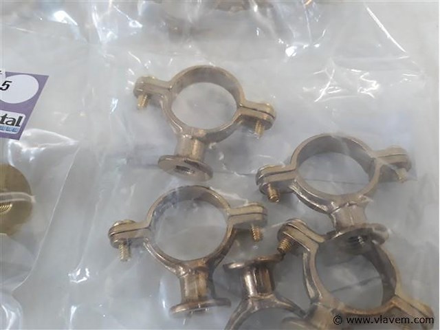 6 x beugel messing 5 stuks voor buis 22mm - afbeelding 2 van  2