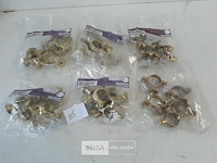 6 x beugel messing 5 stuks voor buis 22mm - afbeelding 2 van  3