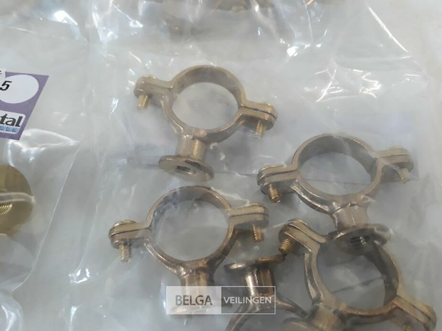 6 x beugel messing 5 stuks voor buis 22mm - afbeelding 3 van  3