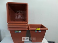 6 x bloembak pvc rood-bruin 40x40x34 cm elho - afbeelding 3 van  3