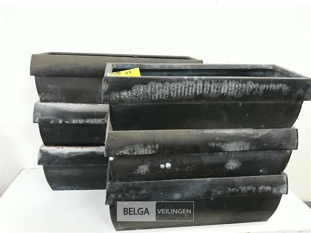 6 x bloembakken 50 cm zinc met roestplekken - afbeelding 1 van  3
