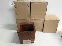 6 x bloempot steen 12 cm - afbeelding 1 van  3