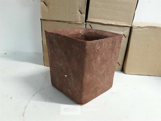 6 x bloempot steen 12 cm - afbeelding 3 van  3