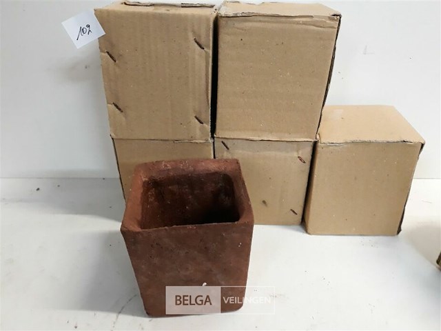 6 x bloempot steen 12 cm - afbeelding 1 van  3