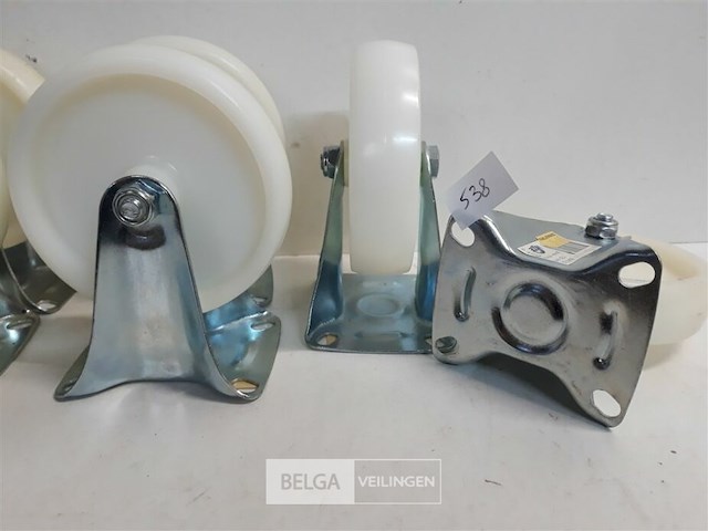 6 x bokwiel 125 mm nylon wiel - afbeelding 3 van  3