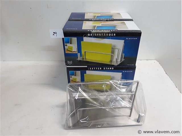 6 x brievenhouder inox - afbeelding 1 van  2