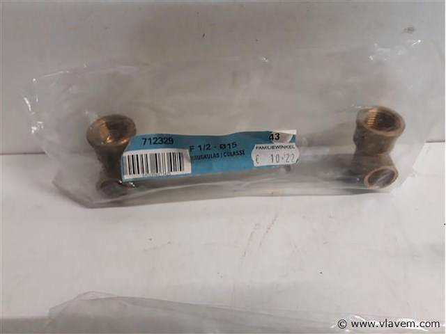6 x brugkulas 16 cm soldeer koper 15 mm x ½ f - afbeelding 2 van  2
