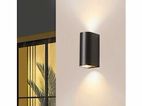 6 x buiten wandlamp – gu10 – dubbele lichtuitgang – ip65 – zwart