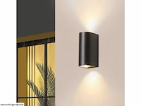 6 x buiten wandlamp – gu10 – dubbele lichtuitgang – ip65 – zwart - afbeelding 2 van  6