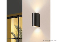 6 x buiten wandlamp – gu10 – dubbele lichtuitgang – ip65 – zwart - afbeelding 1 van  5