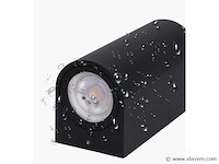 6 x buiten wandlamp – gu10 – dubbele lichtuitgang – ip65 – zwart - afbeelding 4 van  5