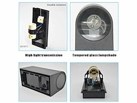 6 x buiten wandlamp – gu10 – dubbele lichtuitgang – ip65 – zwart - afbeelding 11 van  15