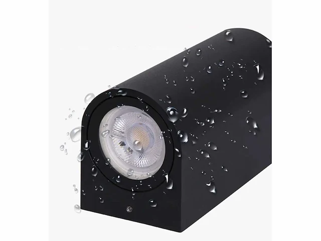 6 x buiten wandlamp – gu10 – dubbele lichtuitgang – ip65 – zwart - afbeelding 15 van  15