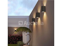6 x buiten wandlamp – gu10 – rechthoek – dubbele lichtuitgang – ip65 – zwart - afbeelding 3 van  4