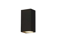 6 x buiten wandlamp – gu10 – rechthoek – dubbele lichtuitgang – ip65 – zwart - afbeelding 6 van  8