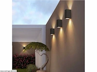 6 x buiten wandlamp – gu10 – rechthoek – dubbele lichtuitgang – ip65 – zwart - afbeelding 3 van  5