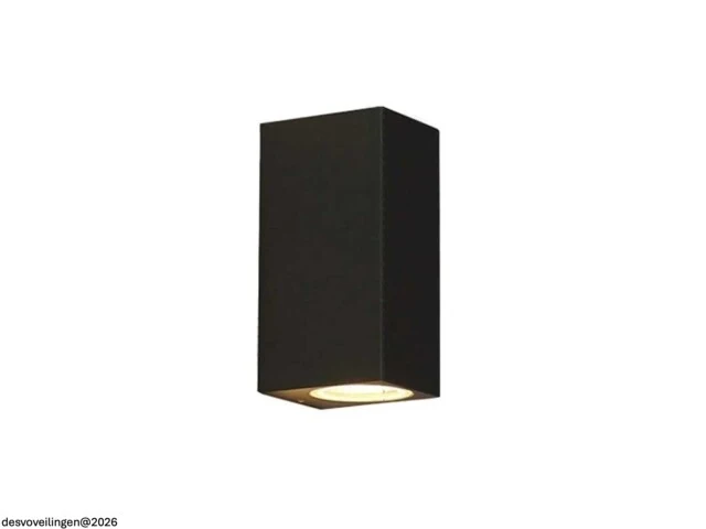 6 x buiten wandlamp – gu10 – rechthoek – dubbele lichtuitgang – ip65 – zwart - afbeelding 4 van  5