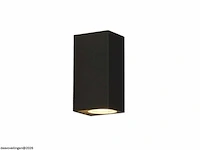 6 x buiten wandlamp – gu10 – rechthoek – dubbele lichtuitgang – ip65 – zwart - afbeelding 4 van  5