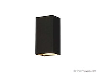 6 x buiten wandlamp – gu10 – rechthoek – dubbele lichtuitgang – ip65 – zwart - afbeelding 3 van  4