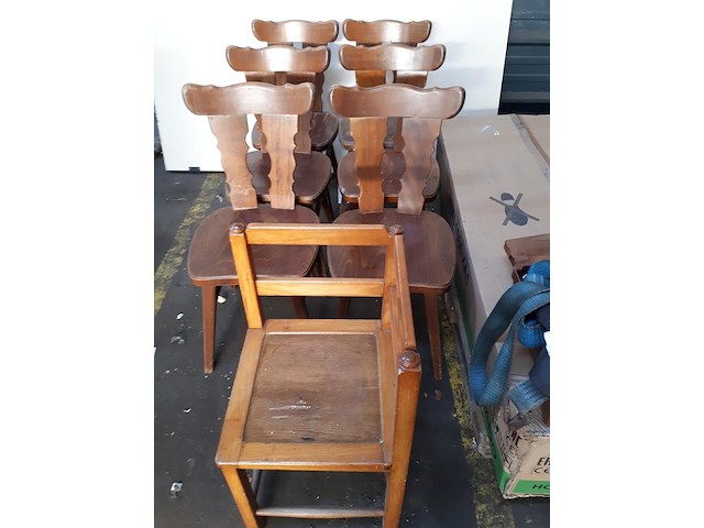 6 x caféstoelen + 2 hoekstoeltjes - afbeelding 2 van  2