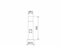 6 x cortona 40 schuko buiten lamp zwart - afbeelding 4 van  10