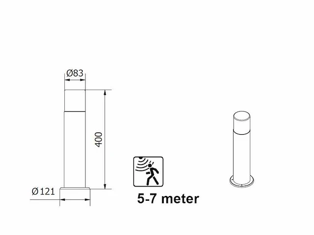 6 x cortona 40 sensor buiten lamp zwart - afbeelding 3 van  8
