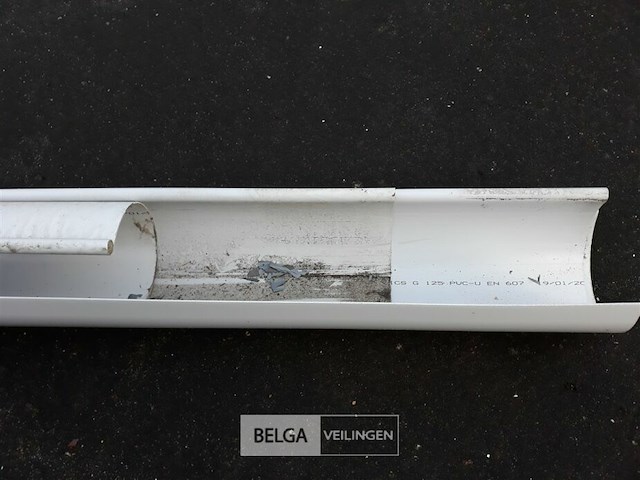 6 x dakgoot pvc licht grijs 4m 125mm - afbeelding 3 van  3