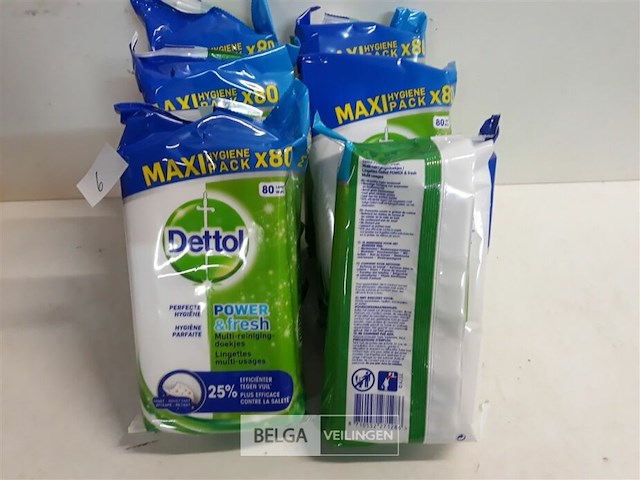 6 x dettol vochtige doekjes 80 stuks - afbeelding 1 van  3