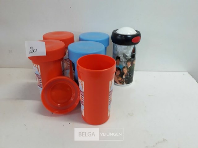 6 x drinkbeker met schroefdeksel 3 assorti - afbeelding 3 van  3