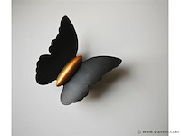 6 x farfala wandlamp zwart goud - afbeelding 1 van  6
