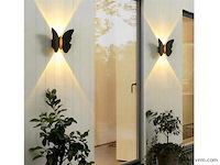 6 x farfala wandlamp zwart goud - afbeelding 4 van  6