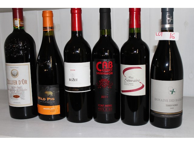 6 x fles wijn rood assortie - afbeelding 1 van  1