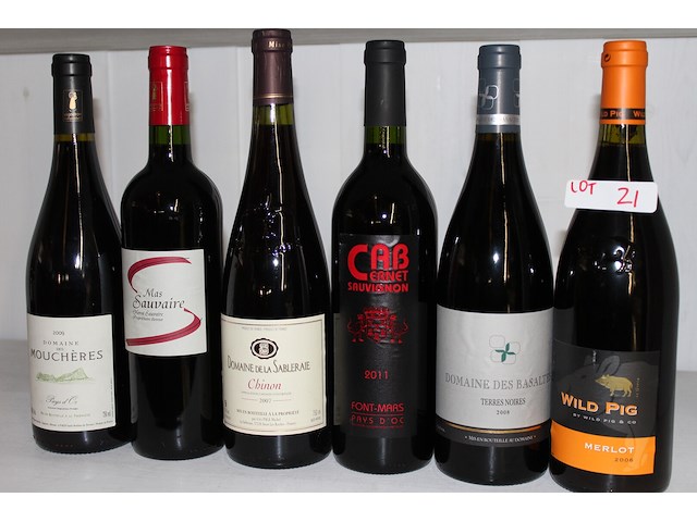 6 x fles wijn rood assortie - afbeelding 1 van  1