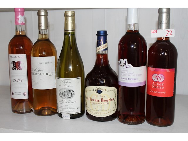 6 x fles wijn wit en rosé - afbeelding 1 van  1