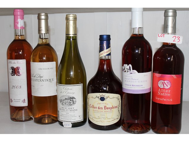 6 x fles wijn wit en rosé - afbeelding 1 van  1
