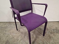 6 x garden prestige - alu stapelstoel nice met armleuning aubergine - batylene aubergine - afbeelding 4 van  4