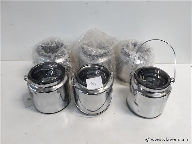 6 x glazen kaarshouder 9,5cm - afbeelding 1 van  2