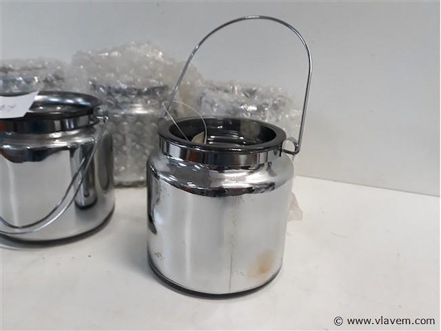 6 x glazen kaarshouder 9,5cm - afbeelding 2 van  2