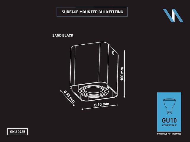 6 x gu10 design armatuur 10cm zwart kantelbaar - afbeelding 3 van  3
