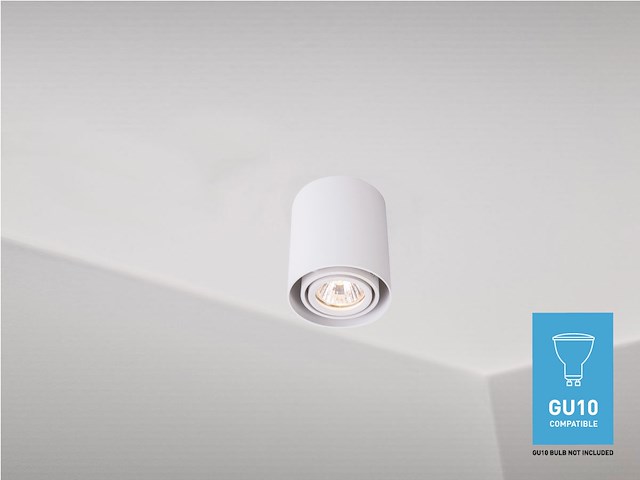 6 x gu10 design opbouwspot armatuur 10cm wit kantelbaar - afbeelding 2 van  4