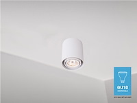 6 x gu10 design opbouwspot armatuur 10cm wit kantelbaar - afbeelding 2 van  4