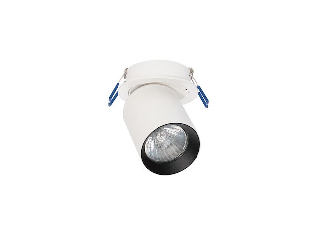 6 x gu10 inbouwspot armatuur cilinder zand wit en zwart draaibaar - afbeelding 4 van  5