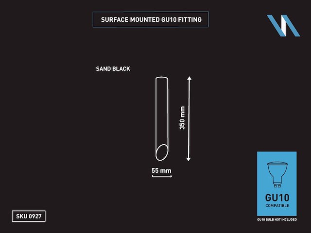 6 x gu10 opbouw design armatuur cilinder zand zwart 35cm - afbeelding 9 van  9