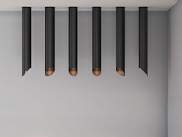 6 x gu10 opbouw design armatuur cilinder zand zwart 45cm - afbeelding 2 van  5